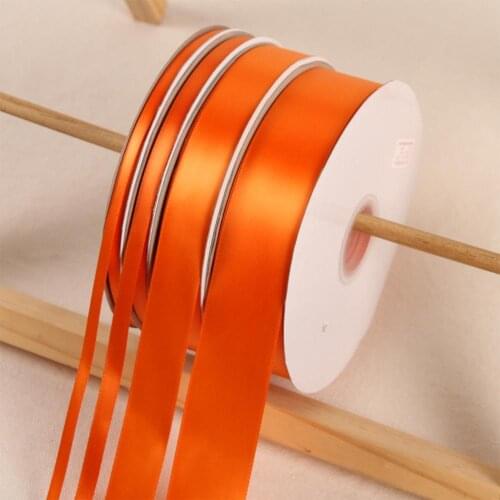 Orange 100Yards/Roll Polyester Ribbon Satin Ribbons Wedding Party Christmas Decoration Cake Gift Box Flower Wrap DIY Accessories