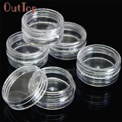 OuTtop 50Pcs Clear Plastic Empty Cosmetic Sample Containers Jars Pots Small 3g best seller #23