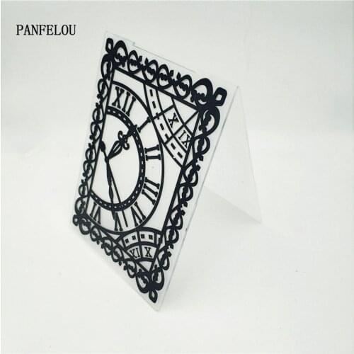 PANFELOU Easter The clock lace Embossing folders Plastic For Scrapbooking DIY Template Fondant Cake Photo Album Card Making