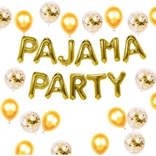 Pajama Party Balloons, Pajama Party Banner Girls' Night Fiesta Party Sign Decorations