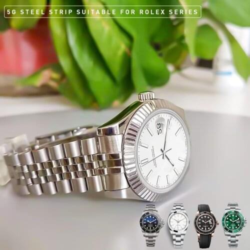 20mm Watchbands For Rolex OYSTERPERTUAL GMT DATEJUST Watch Accessories Men Stainless Steel Watch Band Strap Watch Bracelet Chain