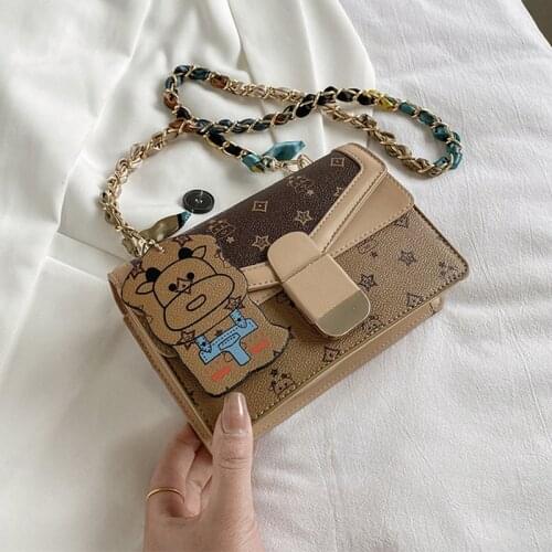 Luxury Flap Bags Women Coffee Designer Brand Crossbody Bags Lady Handbags Quality Star Printing Chain Soft Leather Shoulder Bags