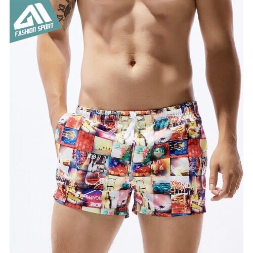Seobean Summer Pattern Mens Board Shorts 13in Fixed Waist Swim Trunk Holiday Beach Fast Dry Men Swimming Shorts SE78