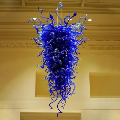 Modern LED Chandeliers Big Blue Lamp Living Room Stairway Luxury Hanging Chandelier Lighting