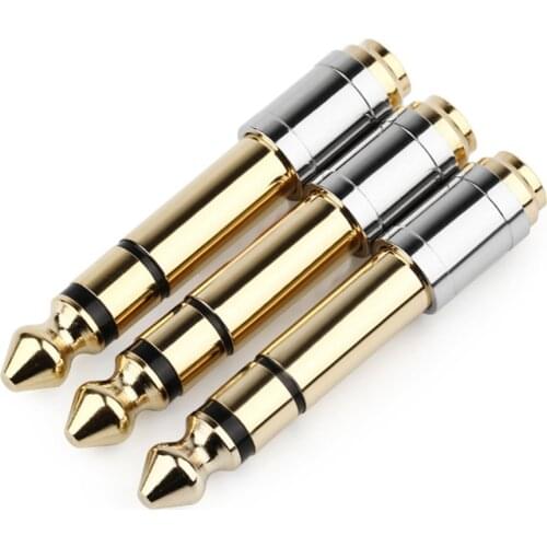 Stereo Plug Jack 6.35 mm Male To 3.5mm Female Microphone Converter Connector Gold Plated Copper Headphone Audio Video Adapter