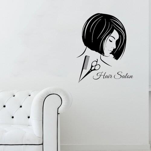 Beauty Salon Sticker Hair Salon Wall Decal Barber Shop Decor Mural Hairdresser Sticker Vinyl Window Decals ov266