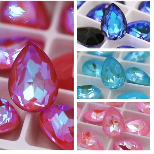 Rhinestone crystal crystal fancy stone Drop 7x10mm loose pointback beads stone for jewelry gifts DIY Making art Accessories deco