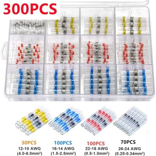 Mix Heat Shrink Butt Terminals Solder Seal Electrical Wire Connector Waterproof Cable Splice Terminal Automotive Marine AWG26-10