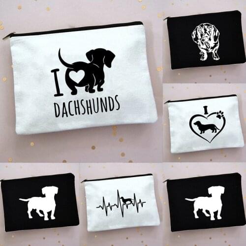 Dachshunds Print Outdoor Girl Makeup Bags Women Cosmetic Case Women Toiletries Organizer Female Storage Make Up Pouch Pencil Bag