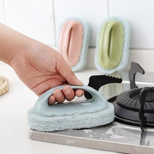 Magic Kitchen Cleaning Sponge Brush Fibre Sponge Cleaning Brush Descaling Knife Pan Pot Cleaner Strong Decontamination Brushes