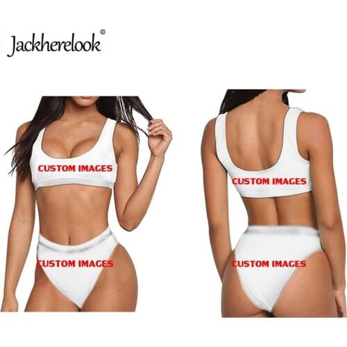 Jackherelook 2019 Women Bikinis Set New Fashion Custom Your Photo/Image Print Sexy Two Pieces Swimwear Summer Beach Bathing Suit