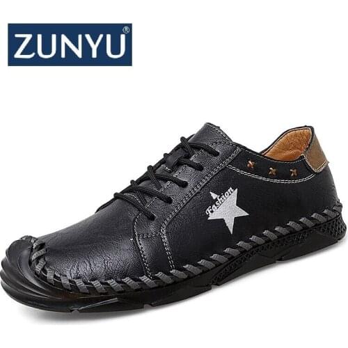 ZUNYU 2021 New Men Microfiber Leather Shoes Tendon Bottom Outsole Man Casual Bussiness Youth Leather Loafers Size 47