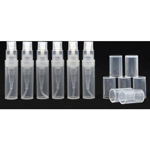 10Pcs 2ml Portable Mini Perfume Bottle Plastic Empty Sample Bottle Cosmetics Bottled Toner Spray Bottle Nebulizer