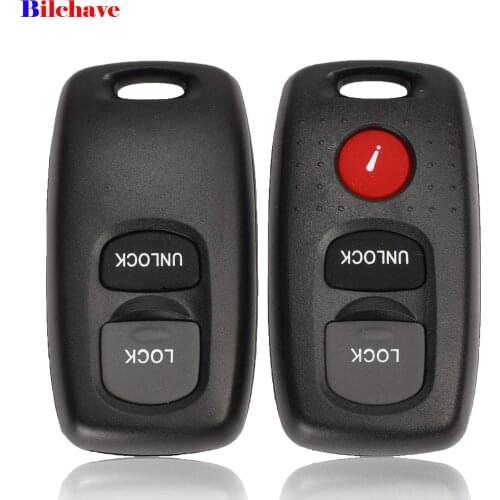 Bilchave 10pcs Replacement 2/3 Buttons Remote Key Car Case Shell Fob For Mazda 2 3 6 Series 2004 2005 2006 2007 2008 2009 2010