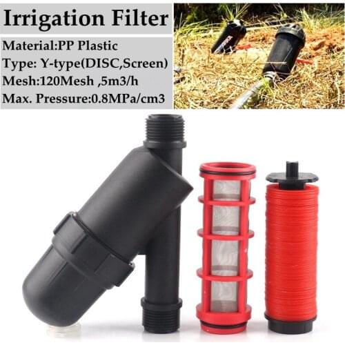 2pcs 3/4" 1" 120Mesh Y-Type Irrigation DISC Screen Water Filters Farm Greenhouse Micro Drip Irrigation System Pipe Filter