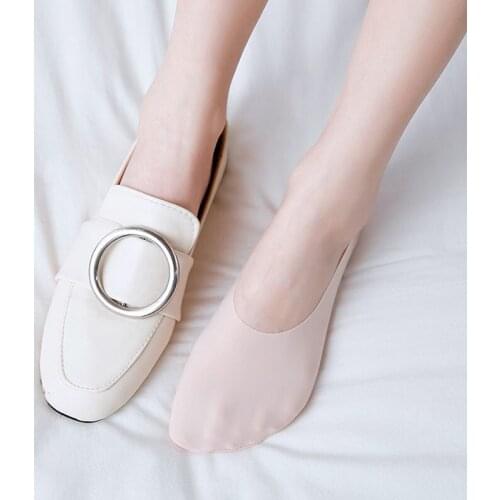 2020 Invisible Socks Womens Popsocket Female No Show Socks Non-slip Boat Socks Women Summer Lace Flower Low Socks