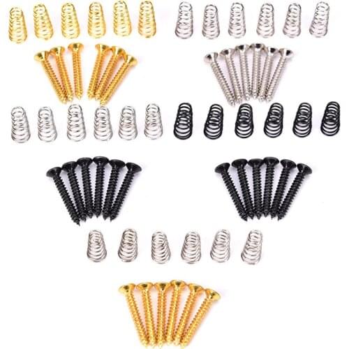 6Pcs Electric Guitar Single Coil Pickup Mount Height Screw with Spring Guitar Screws Springs Guitarra Tornillo Resorte