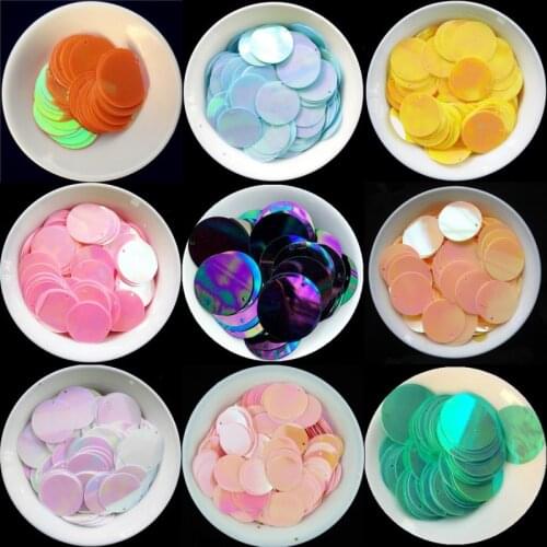 60Pcs/Lot 25mm Sequin AB Colors Large Round Sequins for Craft DIY Jewelry Making Latin Dance Dress Sewing Accessories
