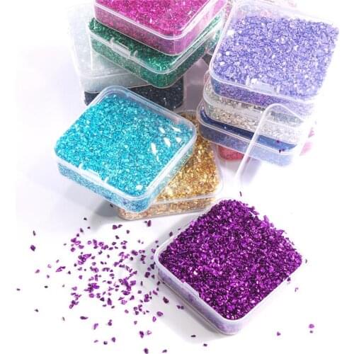 80g/Box Colorful Metal Crushed Stone Nail Art Gravel Filling Material UV Resin Epoxy Mold Filler For DIY Jewelry Making Tools