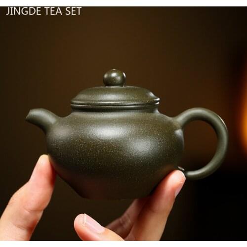 Boutique Yixing Tea Pot Handmade Purple Clay Teapot Kettle Raw Ore Green Bean Mud Home Teaware Chinese Tea Ceremony Gifts 110ml