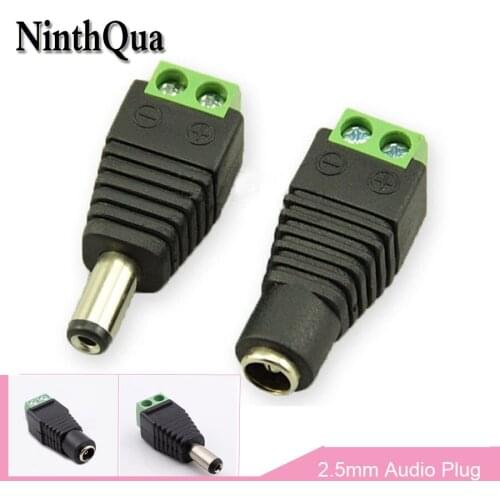 DC 12V 1pcs Male + 1pcs Female 2.1x5.5MM DC Power Plug Jack Adapter Connector Plug for CCTV Single Color LED Strip Light