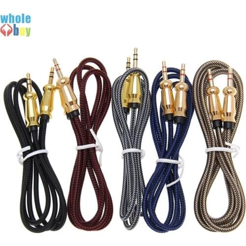 Good quality AUX gourd style metal head durable 3.5mm male to male audio cable plug Audio cable For Mp3 car Speaker 80pcs/lot