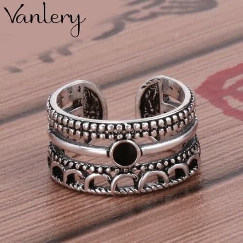 Personality Exaggerated Gothic Black Round Rings For Women Charm Engagement Jewelry Girls Open Finger Knuckle Rings