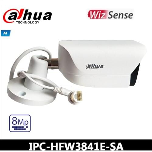 Dahua ip camera IPC-HFW3841E-SA 8MP IR Fixed focal Bullet WizSense Network Camera Built-in IR LED SMD Plus PoE Security Camera