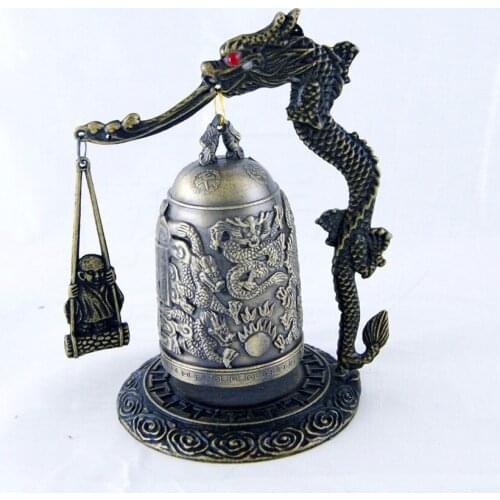 Exquisite Tibet Bronze Carved Dragon buddha Bell Free Shipping metal handicraft