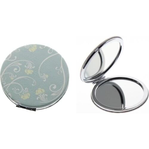 7cm Round Double Side Large Portable Folding Cosmetic Compact Pocket Hand Vanity Makeup Mirror For Women Girl Child Kid Gift