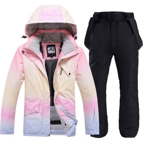 Ski Suit Single Board Double Board Womens Winter Outdoor Thickened Warm Snow Suit Windproof Ski Jacket And Pants