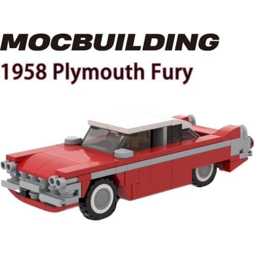 MOC Mechanical Classic Car 1958 Plymouth Fury Model Bricks Creators High-techal Classical Racing Vehicle Toys For Boys Gift