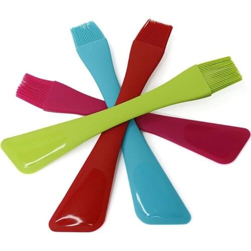 Multi Purpose Oil Brush Dual Sided Silicone Cream Spatula Basting Pastry Brush for Cooking Cake Baking Tools Utensil Supplies