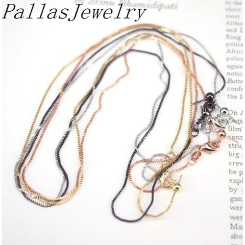 20Pcs DIY Box Chain Necklace Jewelry Making Copper 4 Colors Men Women Pendant Necklace Chains Accessories Findings