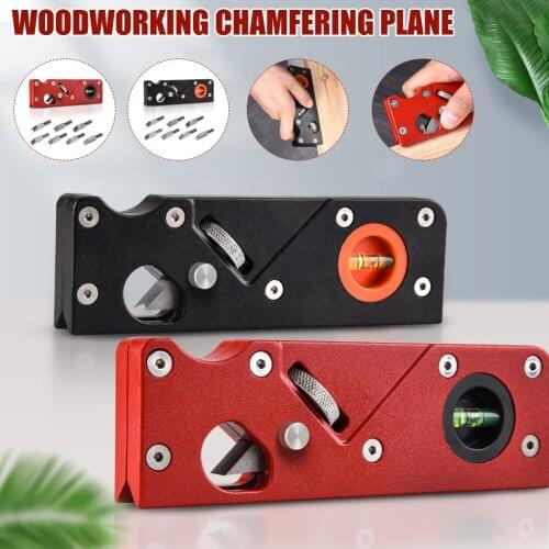 Mini Chamfer Plane Set for Wood Portable Adjustable Wood Trimmer with Level-meter & Chamfer Woodcraft Tools Kit 15*5*2cm JS22