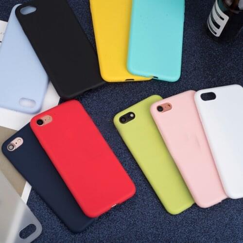 Luxury Soft Back Matte Color Cases for iPhone 7 plus 8 6 6s X XS max XR 5 5s SE Case Shockproof TPU Silicone Back Cover