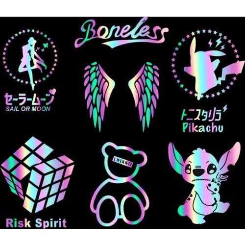 Iron On Fluorescent Reflective Sticker Hot Heat Transfer Cloth Printing Patches DIY Logo