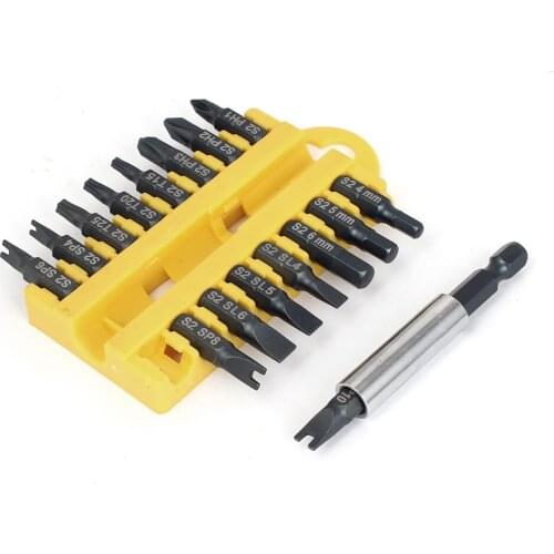 Uxcell 1/4" Hex Shank Socket Torx Phillips Spanner Flathead Screwdriver Bit Set 17in1