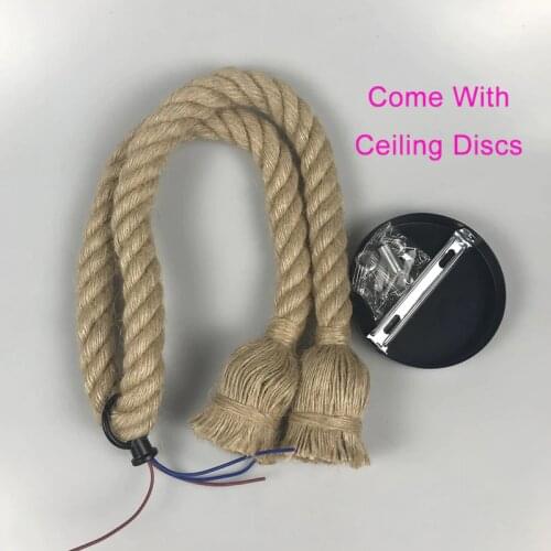 Vintage Hemp Rope Pendant Lights Retro Loft Industrial Hanging Lamp for Living Room Kitchen Home Light Fixtures Decor Luminaire