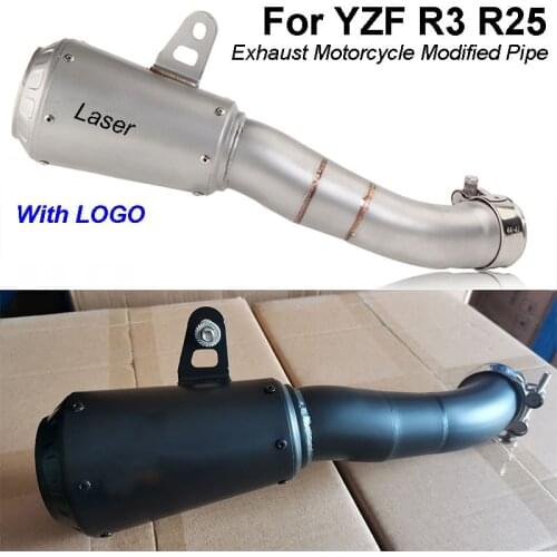 For YAMAHA YZF R3 R25 MT03 MT-03 2015-2017 AK Motorcycle Motorbike Exhaust Escape Moto Middle Link Pipe Pit Bike Racing Modified