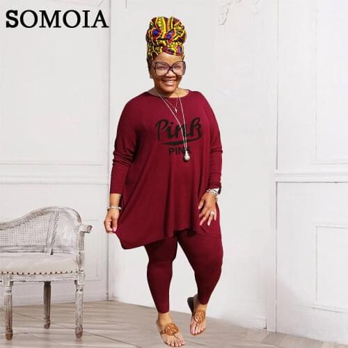 Loungewear Women Plus Size Fall Clothes Long Sleeve Letter Print Casual Two Piece Set Loose Shirt Leggings Sets Wholesale Items