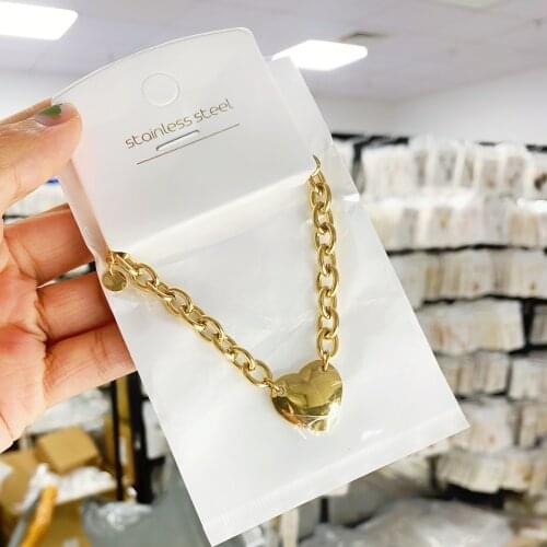 Stainless Steel Love Heart Bracelets For Women Party Gift Fashion Joyas de Chain Charm Bracelets Jewelry Wholesale