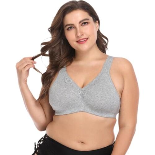 Women Full Coverage Plus Size Bra Non-Padded Lace Ladies Underwear Firm Comfort Support Unlined Bralette Cup 95 110 B C D E F bh