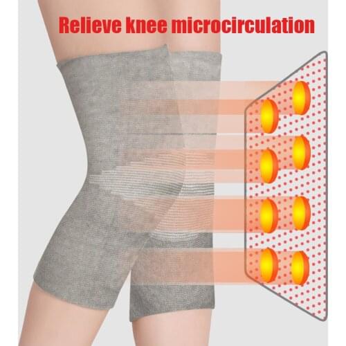 1 Pair Self Heating Knee Pad Bamboo Charcoal FiberWarm for Arthritis Joint Pain Relief Running Sports Massager Knee Brace Sleeve