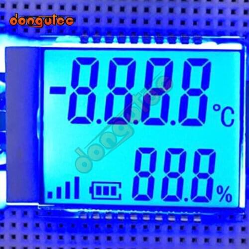 20PIN TN Positive 7-Digits Segment LCD Panel Temperature Humidity LCD Screen Blue Backlight