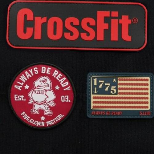 3PCS PVC Patch Military Tactics 511 CrossFit 1775 National Flag Red Eagle Sports Waterproof Badge Armband Embroidered Applique
