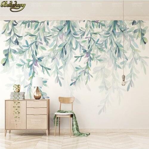Beibehang Custom Green leaf 3D photo Wallpaper Modern Backgrounds Mural Living Room Sofa Bedroom Home Decor Wall Painting garten