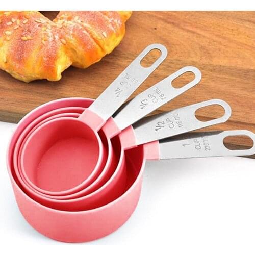 Stainless Steel 4Pcs PP Measuring Cups Spoons Kitchen Baking Cooking Tools Set Kitchen Supplies