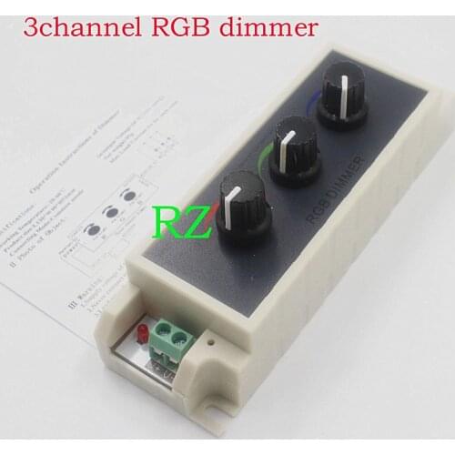5pcs DC12-24V rgb controller 3channel RGB led dimmer controller for led strip 3528 5050 best quality