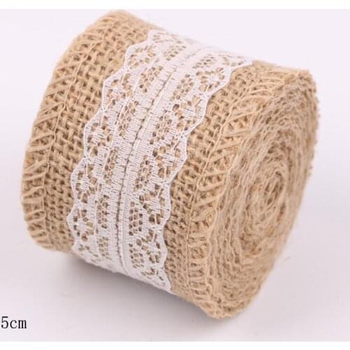 6 Pcs 2 Meter/roll DIY Handmade Christmas Wedding Crafts Lace Jute Cloth Roll Gift Wrapping Apparel Sewing DIY Craft Supplies